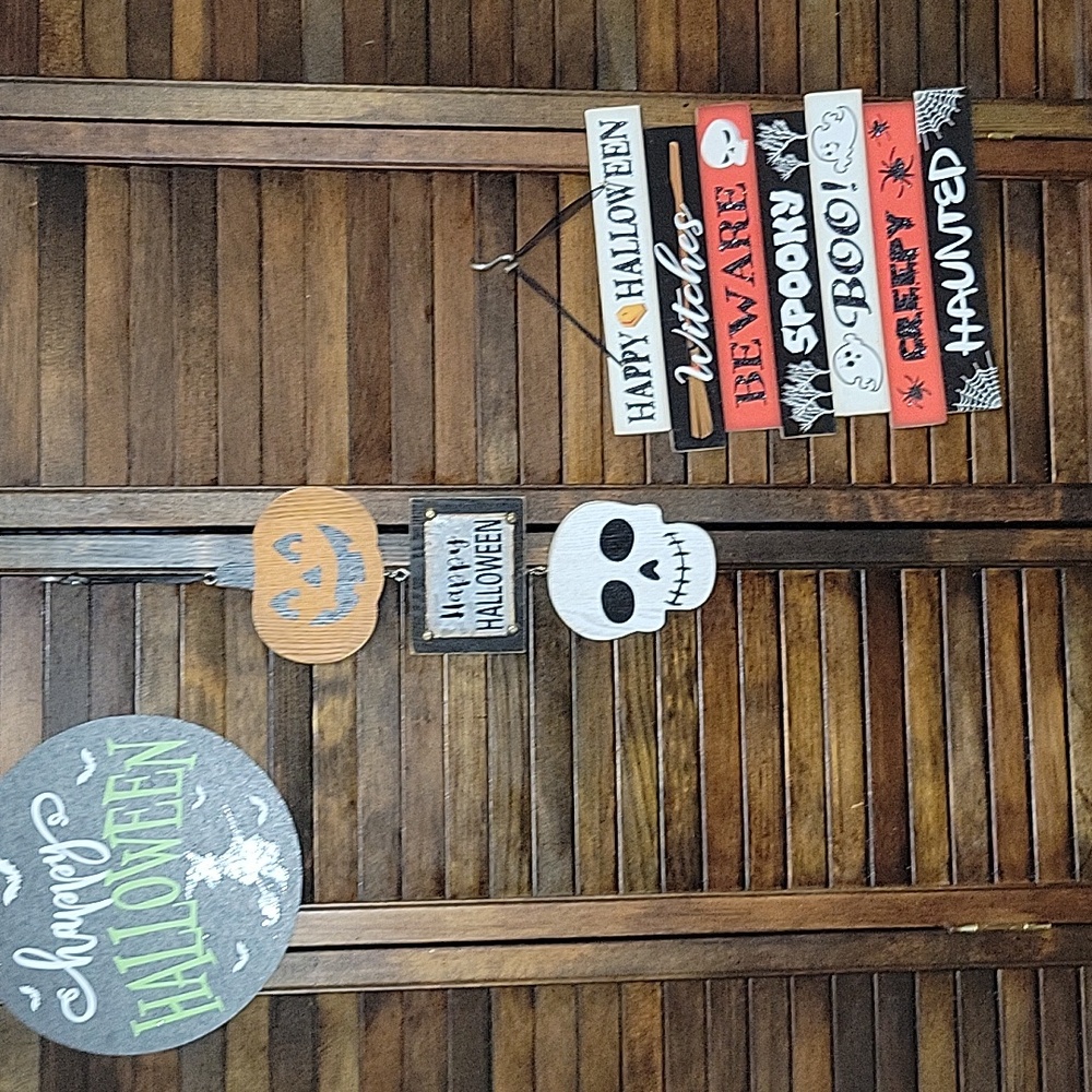 Halloween Wall Hanging Decor Set - Black, Orange, White